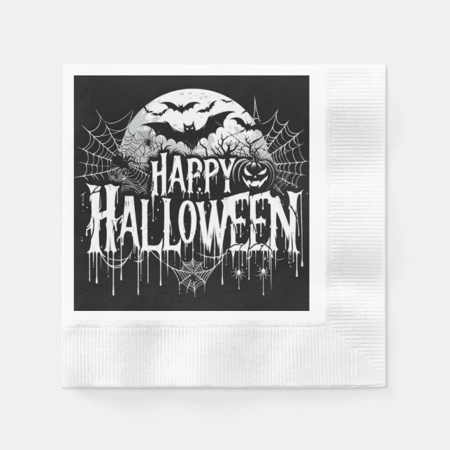 Vintage glückliche Halloween-Kunst Serviette (Vorderseite)