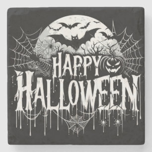 Vintage glückliche Halloween-Kunst Steinuntersetzer