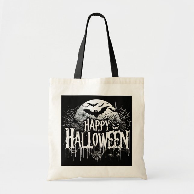 Vintage glückliche Halloween-Kunst Tragetasche (Vorne)