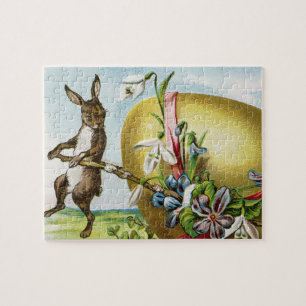 Vintage glückliche Ostern-Hasen Ostereier