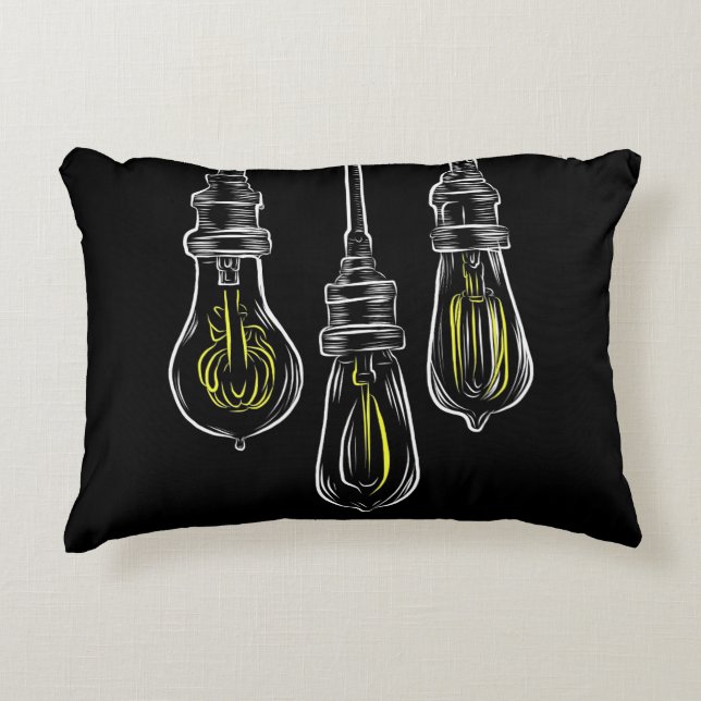 Vintage Glühlampen Zierkissen (Vorderseite)