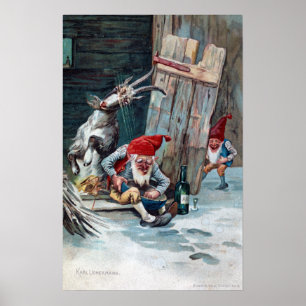 Vintage Gnomaden und Weihnachten Poster