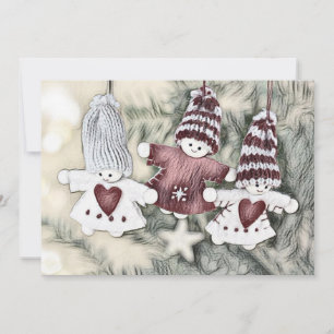 Vintage-Gnome in Weihnachtsbaumzeichnung  Einladung