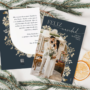 Vintage Gold 1 Photo Feliz Navidad Cartes de fin d