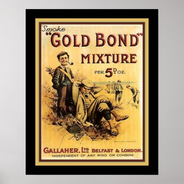 Vintage "Gold Bond"-Tabakwerbung Poster (Vorne)