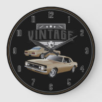 Vintage Gold Camaro Large Clock