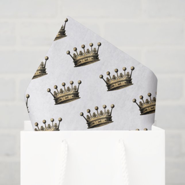 Vintage Gold Crown Royal Pattern Chic Fun Seidenpapier (Geschenk Tasche)
