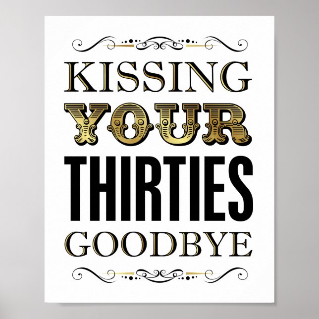 Vintage Gold DRITTE GOODBYE-Signatur Poster (Vorne)