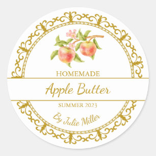Vintage Gold fait maison Apple Butter Étiquette