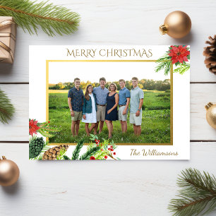 Vintage Gold Frohe Weihnachten Botanicals Foto