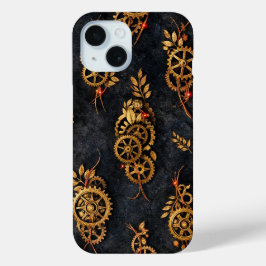 Vintage Gold Gears & Red Neon Mythic Cyberpunk Case-Mate iPhone Hülle