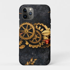 Vintage Gold Gears & Red Neon Mythic Cyberpunk Case-Mate iPhone Hülle
