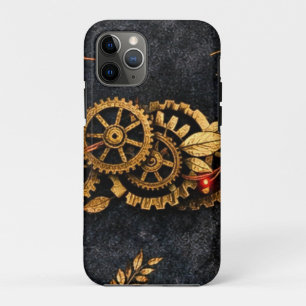 Vintage Gold Gears & Red Neon Mythic Cyberpunk Case-Mate iPhone Hülle