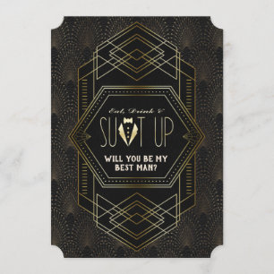 Vintage Gold Great Gatsby Hochzeit Sei Mein Trauze Einladung