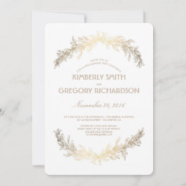Vintage Gold Laurel Wreath-Engagement-Partei Einladung