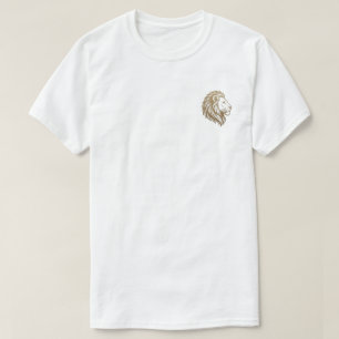 Vintage Gold Löwenkopf Grafik T-Shirt