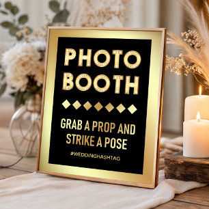 Vintage Gold Marquee Buchstaben Fotobox Hochzeit Poster
