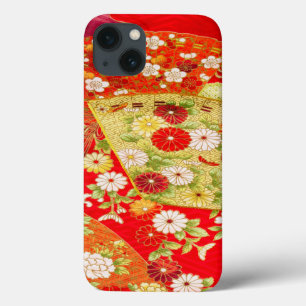 Vintage Gold Rot Weiß Japanischer Kimono Floral Case-Mate iPhone Hülle