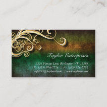 Vintage Gold Swirl Business Card