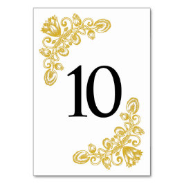 Vintage Gold-Tabelle 10 Tischnummer