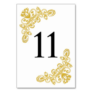 Vintage Gold-Tabelle 11 Tischnummer