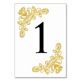 Vintage Gold-Tabelle 1 Tischnummer