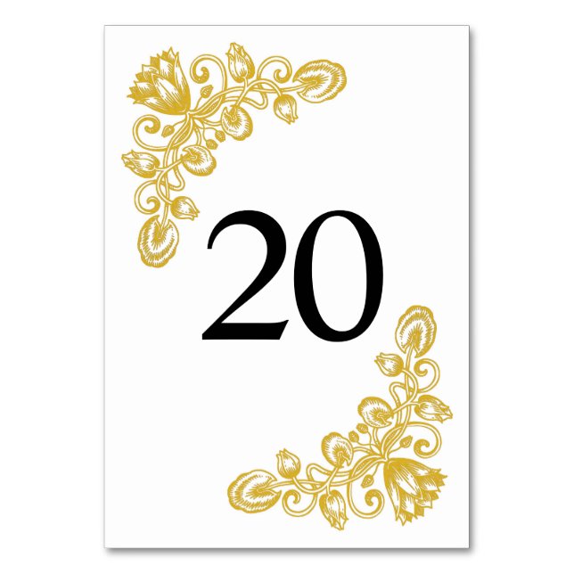 Vintage Gold-Tabelle 20 Tischnummer (Vorderseite)
