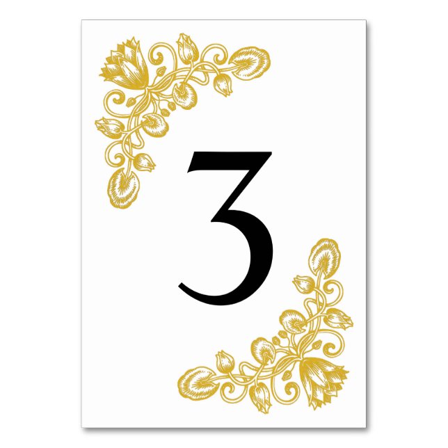 Vintage Gold-Tabelle 3 Tischnummer (Vorderseite)