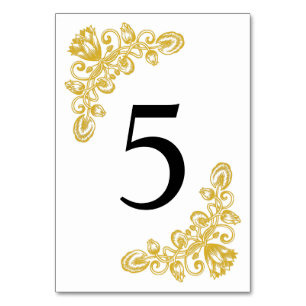 Vintage Gold-Tabelle 5 Tischnummer