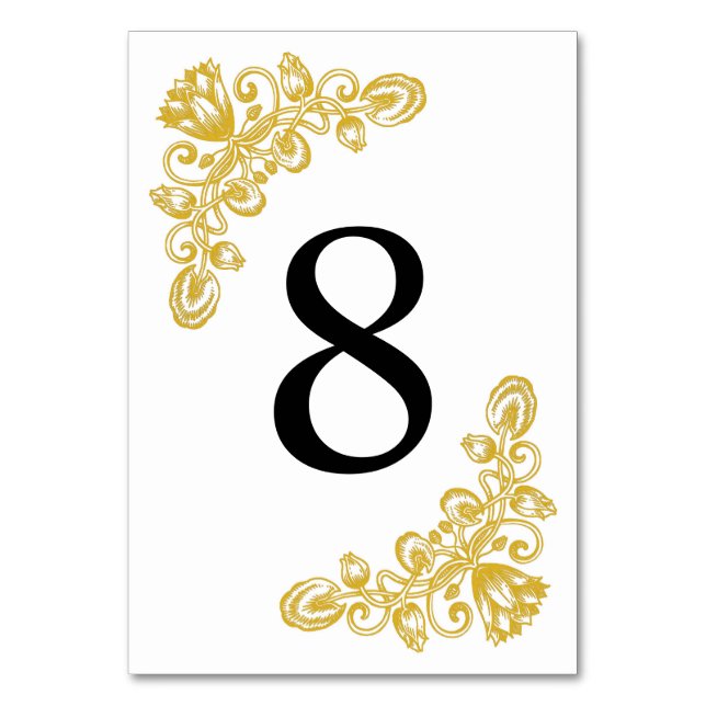 Vintage Gold-Tabelle 8 Tischnummer (Vorderseite)