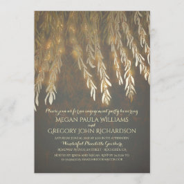 Vintage Gold Willow Trees Branches Engagement Part Einladung