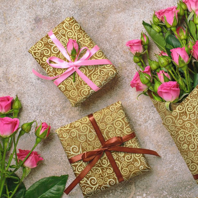 Vintage Gold Wirbel Muster Luxury Boho Klasse Seidenpapier (Von Creator hochgeladen)