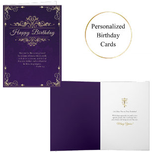 Vintage Goldcrolls Orthodox Geburtstag Karte