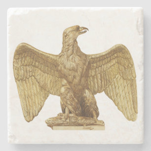 Vintage Golden American Eagle Patriotische Kunst Steinuntersetzer