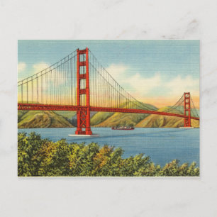 Vintage Golden Gate Bridge San Francisco Reise Postkarte