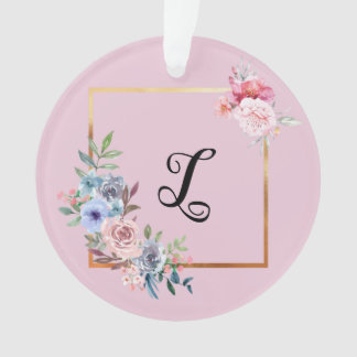 Vintage Golden Multicolore Fleurs Monogramme Texte
