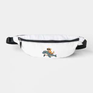Vintage Golden Retriever montant une baleine blanc