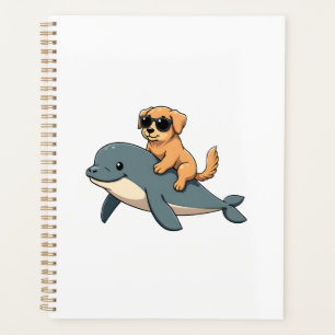 Vintage Golden Retriever montant une baleine blanc