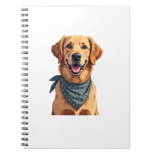 Vintage Golden Retriever-Porträt mit farbenfrohem Notizblock