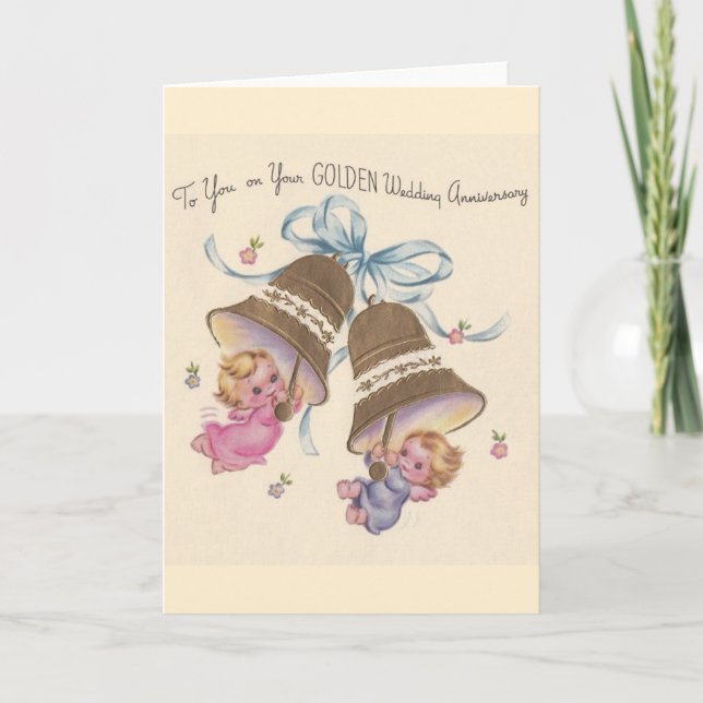 Vintage Goldene Hochzeitskarte Karte (Vorderseite)