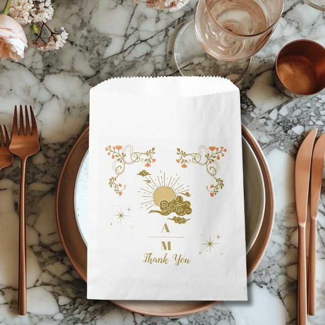 Vintage goldene mystische botanische Hochzeit Geschenktütchen (Von Creator hochgeladen)