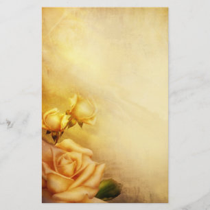 Vintage goldene Rosen Briefpapier