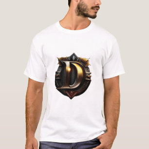 Vintage-Goldener Buchstabe "D" T-Shirt