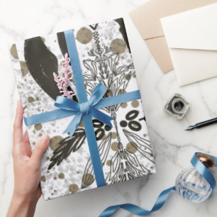 Vintage goldenes ornamentales Tupfenmuster Geschenkpapier