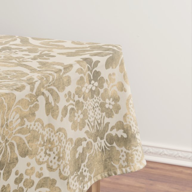 Vintage Goldfloral-Damask-Tablette Tischdecke (Beispiel)