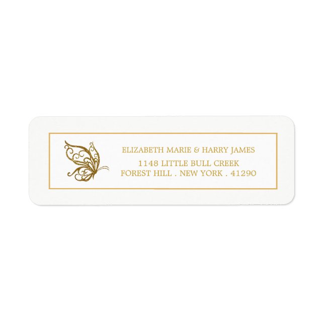 Vintage Goldmedaille-Glitzer-Butterfly-Hochzeit (Vorne)