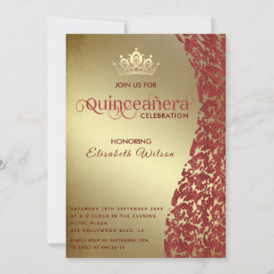 Vintage Goldmedaille Tiara Quinceañera Einladung