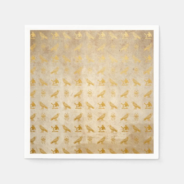 Vintage Goldpapierdrucke Serviette (Vorderseite)