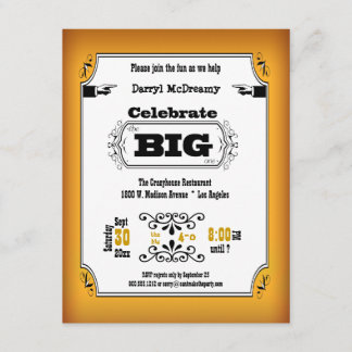 Vintage GoldPlaybill Geburtstags-Party Einladung