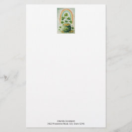 Vintage Goldtopf und Regenbogen Briefpapier